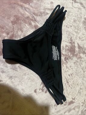 Victoria's Secret Black Strappy Bikini Bottom